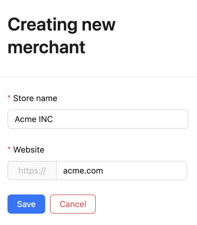 Merchant Creation